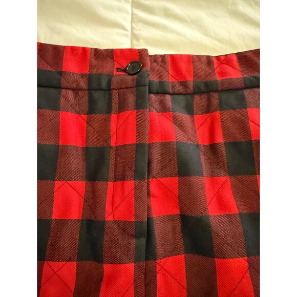 MSGM Quilted Plaid Checkered Midi Skirt Front Slit Side Pockets Italy S Read NST - Picture 11 of 12